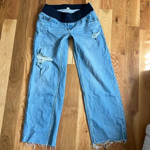 Old Navy Maternity Wide Leg Jeans 6 - Picture 2 of 4
